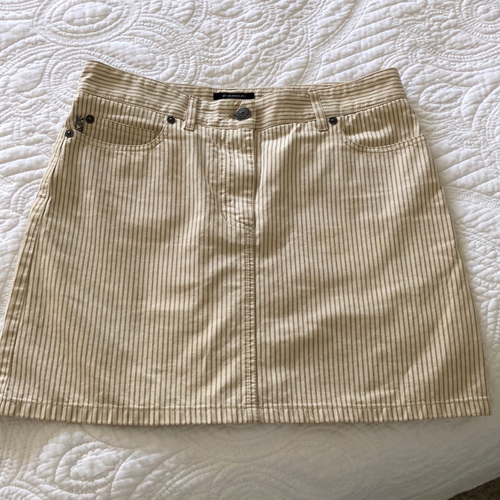 Vintage Burberry Tan Striped Mini